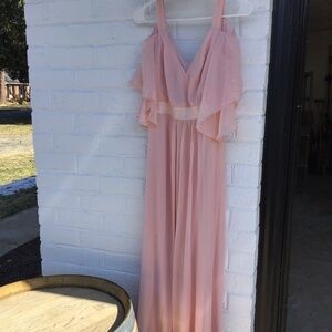 Ever Pretty Blush Pink Chiffon Maxi Dress | Bridesmaid Formal Gown | Size S